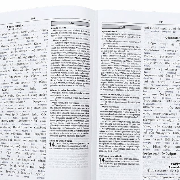 Bíblia Interlinear Hebraico-Português / Grego-Português - Com Tradução Literal, NAA, NTLH Stuttgartensia e Nestle-Aland