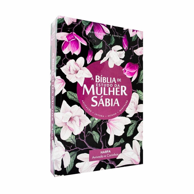 A Bíblia De Estudo Da Mulher Sábia RC Capa Dura Floral Com Harpa Avivada E Corinhos