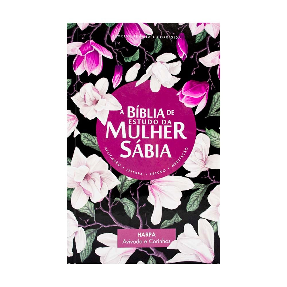 A BÍBLIA DE ESTUDO DA MULHER SÁBIA 新品 A Bíblia De Estudo Da Mulher Sábia RC Capa Dura Floral Com Harpa