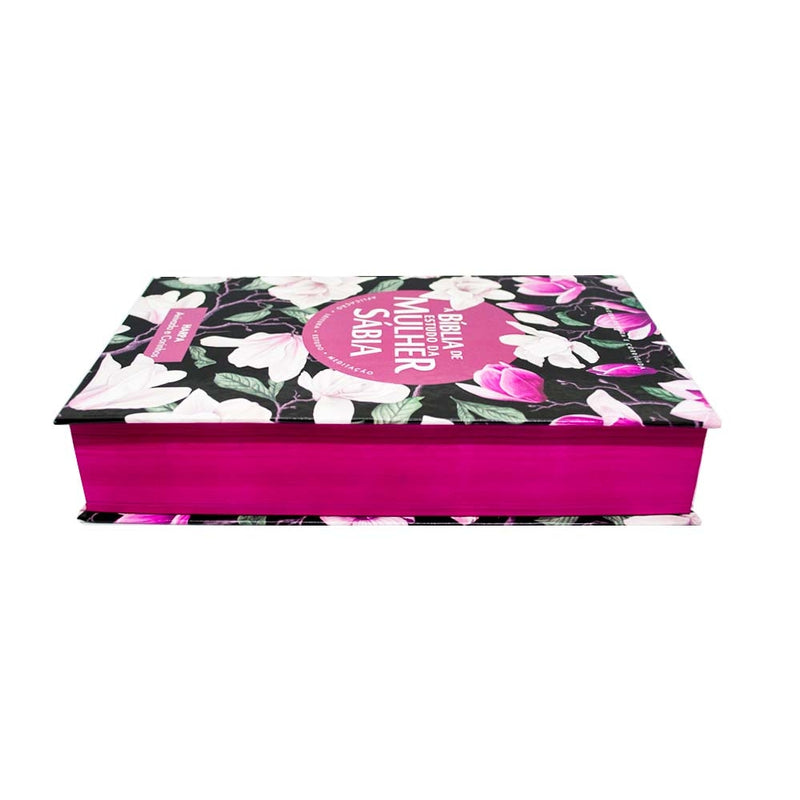 A Bíblia De Estudo Da Mulher Sábia RC Capa Dura Floral Com Harpa Avivada E Corinhos